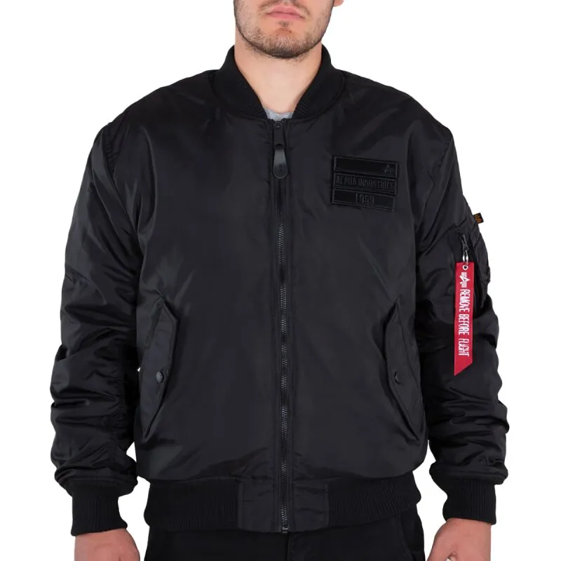 Alpha Industries Herren Bomberjacke MA-1 FLC Rev black/black camo