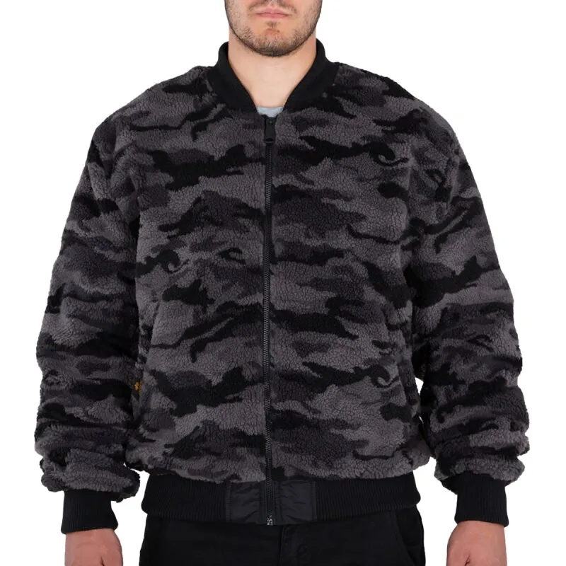 Alpha Industries Herren Bomberjacke MA-1 FLC Rev black/black camo
