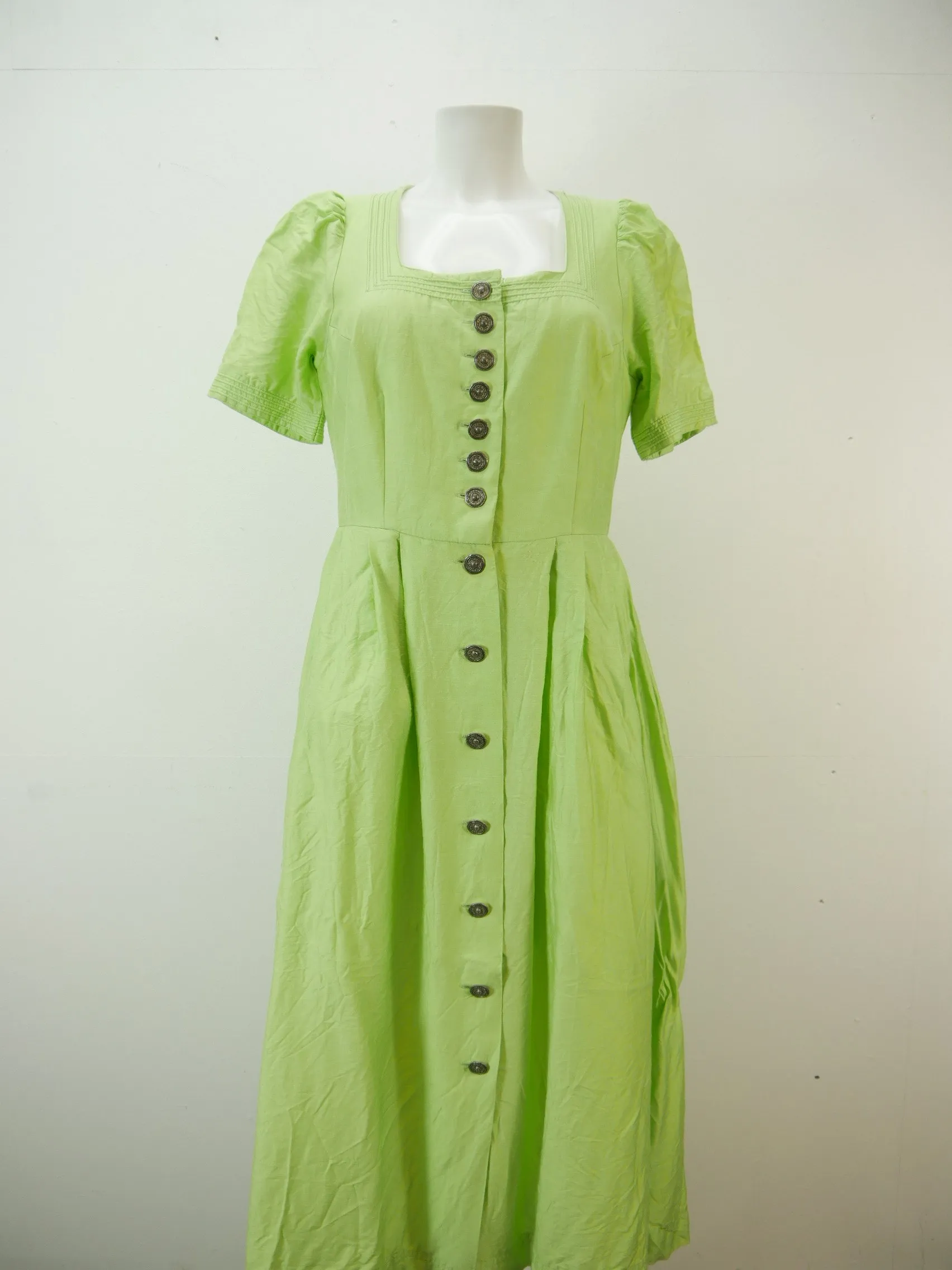 Krüger Manufaktur grün mit Puffärmel fabelhaftes Dirndl mit Schürze Gr.38