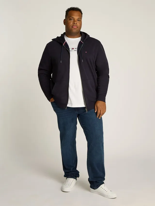 Tommy Hilfiger Big & Tall Sweatjacke »BT-IM NA FLAG LOGO ZP THRU HDY-B«, Grosse Grössen mit Logostickerei online kaufen | Je