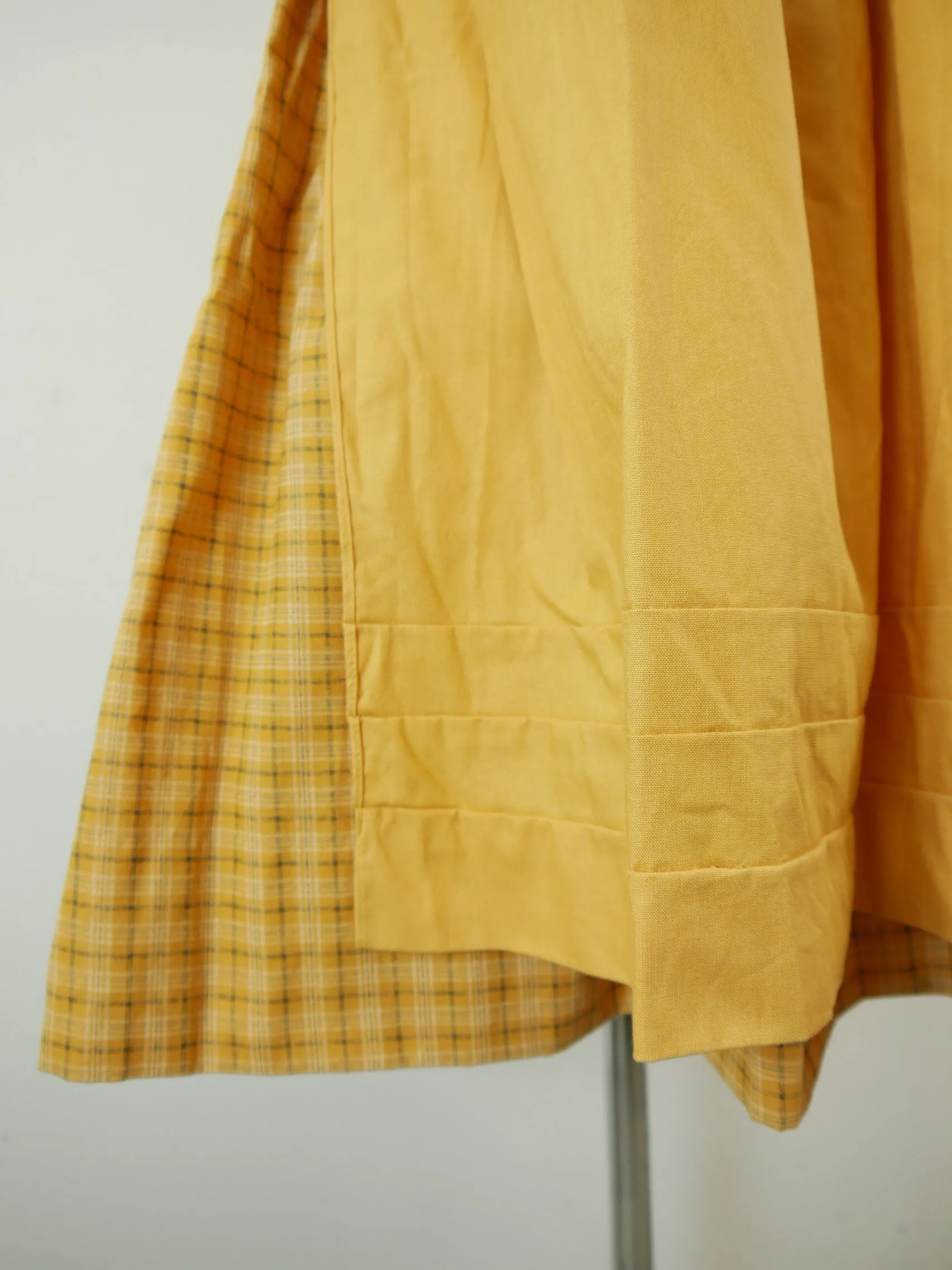 Wunderschön gelb kariert Baumwolle mit Spitze hammer Dirndl mit Schürze Gr.34
